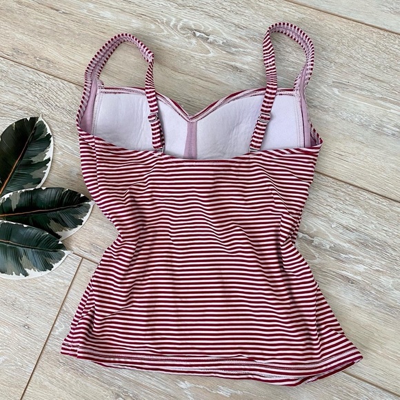 Niptuck Swim Red Sorrento Stripe Joanne Twist Front Tummy Control Tankini Top - Picture 8 of 12